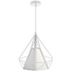 vetrine in rete Vetrineinrete® Lampadario da soffitto pendente a sospensione a forma di diamante plafoniera nero o bianco portalampada con attacco e27 arredamento casa moderno cucina soggiorno (Bianco) Z66