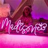 JIURUIFFC Insegna al Neon LED Neon Personalizzabile Scritte led Decorazione Parete Scritta Luminosa Nome Personalizzata per Feste Compleanno Matrimoni Negozi Luce Notturna