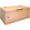 MONDO VIRO Contenitore a baule in Abete Naturale cassapanca per salvaspazio di legno grezzo con diverse dimensioni (73 x 35 x h 33 cm, Medium)