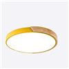 MCNUSS Plafoniera A LED Moderna in Legno Da Incasso, 2400LM 6500K, Lampade in Legno Rotonde Ultra Sottili Per Cucina, Bagno, Soggiorno, Camera Da Letto, Corridoio,Giallo,Warm light