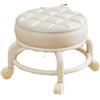 Generic Sgabello Piccolo con Rotelle per Pedicure, Girevole e Regolabile a 360°, da Toilette per Spa e Casa (Beige)