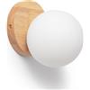 LEDKIA LIGHTING - Applique da Parete Kamulo | Design Moderno per Interni | Compatibile con Lampadina G9 12W Max | Materiali in Vetro e Legno | Dimensioni Compatte, Naturale