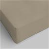 SpazioTessile - Lenzuolo con Angoli Una Piazza e Mezza Certificato Oeko-Tex, Lenzuola Una Piazza e Mezza Cotone con Elastico, Biancheria da Letto Made in Italy - 120x210cm, Angolo H25cm, Tortora