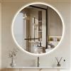 Dibaful Specchio da Bagno 600mm con Illuminazione Dimmerabile 3000K 4000K 6500K | Interruttore Touch Funzione Timer IP44 Impermeabile con Luce per Bagno Hotel