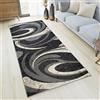 TAPISO Tappeto Passatoia Dream Camera Corridoio Salotto Moderno Cucina Colore Grigio Scuro Motivo Ondato Astratto 70 x 250 cm