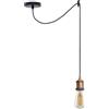 LEDSone Lampada a sospensione industriale vintage regolabile con attacco E27, cavo da soffitto da 10 cm, struttura in metallo per cucina, soggiorno, bar 2 m - ottone giallo senza lampadina