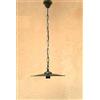 Cofrancesco Lampadario con piatto 1186 Lampada a catena in ferro battuto con piatto portalampade attacco e 27