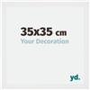 yd. Your Decoration - Cornice 35x35 cm - Bianco Lucente - Decorativa Parete in Legno con Vetro in acryl - Antiriflesso - 35x35 Cornice - Mura