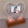 PV Grafik Targa Cuore Spotify Personalizzata con foto, Regalo San Valentino Personalizzato, Regalo Fidanzata, Regalo Fidanzato, Targa Cuore in plexiglass 16x15 cm, scatola e shopper incluso., (Base Legno)
