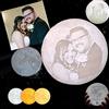 Naispanda Lampada lunare 3D personalizzata, lampada lunare personalizzata con foto, 3 colori LED, dimmerabile, con supporto in legno, telecomando e controllo touch, 20 cm