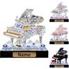 OOEREWGF Regali in vetro acrilico personalizzato Pianoforte Segno Decorazione Pianista, Nome personalizzato Pianoforte a tema Ornamenti Desk Decor, Regalo per amante della musica