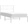 vidaXL Giroletto con Testiera Metallo Bianco 107x203 cm