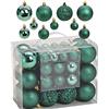 WOMA - Set di palle per albero di Natale in 10 colori natalizi selezionabili, quantità a vostra scelta tra 50 e 100 pezzi, in plastica, verde, 50
