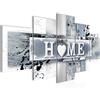 Runa Art Murali Da Parete Home Cuore 5 Pezzi Quadro Tela Non Tessuta Decorazione Soggiorno Vintage Blu Grigio 504552c