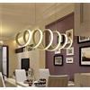 SAIVITT minimalista lampada a sospensione LED creativo salotto sala da pranzo cucina bar camera da letto studio lampadario rettangolo design spirale plafoniera bianco moderna regolabile metallo (4000K)