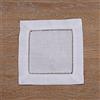 DUNGS 12 Pezzi Bianco Lino Cotone tovaglioli da Cocktail con Orlo a Giorno 6X 6 / 4X 4 sottobicchieri di Stoffa Punto Orlo a Scala