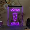 Zayeksole Insegna al Neon per Ristorante Doner Kebab per Decorazione Murale, Insegna Luminosa al Neon A LED con Telecomando RGB E Alimentazione Tramite USB per Ristorante Barbecue,40x30cm