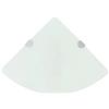 vidaXL Scaffali Angolari 2 pz Supporti Cromati e Vetro Bianco 25x25 cm