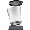 silwy® magnetic drinkware, bicchiere magnetico di plastica antiscivolo, infrangibili con magnete integrato con coperchio e sottobicchieri metallici, campeggio, barca, bambini - Pearl Grey