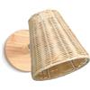 LIGKIN Lampade da Parete Intrecciate a Mano Applique in Bambù Paralume E27 Rattan Vintage Lampada da parete Legno Illuminazione Interna per Soggiorno, Camera da letto, Corridoio
