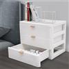 JINPRDAMZ Cassettiera da scrivania con cassetto, organizer da scrivania a 3 strati, organizer in plastica per casa, bagno, organizzatore cosmetico, bianco