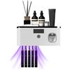 TOWEBOORY Portaspazzolino Elettrico a Parete, Porta Spazzolino Elettrico UV Dispenser Automatico per Dentifricio 5 Slot Organizer per Spazzolino Denti, 60 Giorni con Una Sola Carica (Nero Grigio)