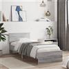 vidaXL Giroletto con Testiera e LED Grigio Sonoma 90x200 cm