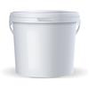POSH Secchio con coperchio, 2 l, bianco, plastica, per alimenti, a prova di perdite, inodore, robusto, stabile, ermetico, secchio con manico (1, 2 l)