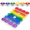 DECO EXPRESS Candele Tealight - Candele Bianche 24 Pezzi - 4 Ore - Multicolore - Senza Profumo
