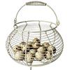 Generico Cesto per la Raccolta delle Uova - Organizzatore In Filo Intrecciato Stile Vintage | Con Manico In Filo Metallico Per Uova - per Cucina, Picnic, Giardino, Raccolto, Pasqua, Frutta, Verdura, Bancone
