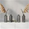 levandeo Set di 4 vasi in vetro nero, grigio, altezza 13 cm, decorazione da tavolo, vaso decorativo in vetro