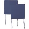 PARAMAISON Cuscino per Sedie da Cucina Generico, Set da 2 Cuscini, Antigraffio, con Laccetti, Interni od Esterni |Compatibile con Sedia Applaro| 35x35x5 cm| Blu