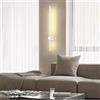 PTLYE Striscia LED Lunga lineare Girevole per Interni in Stile Nordico Moderno in Metallo per Camera da Letto Soggiorno (Luce Bianca-Naturale 60 cm)