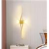 AstrizLamp Applique da Parete LED Interno, Moderna Oro Lampada da Parete soggiorno Linea Lunga Up Down Lampada a Muro Alluminio 3 Colori Dimmerabili per Camera da Letto Soggiorno Corridoio 80cm