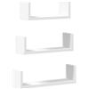 VidaXL Mensola da parete in legno lavorato, 3 pezzi, bianco