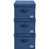VIRSUS Scatola Cubo Portaoggetti Pieghevole BLU in tessuto con coperchio 6927, misura 30x30x30 cm, contenitore salvaspazio con maniglia per Armadio organizer per vestiti, accessori (3)