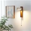 YUPIN Lampada Da Parete In Travertino Naturale Applique Da Parete In Pietra Wabi-sabi Con Interruttore Applique Da Parete LED In Legno Regolabile A 180° Per Camera Da Letto Soggiorno Corridoio(Walnut,B)