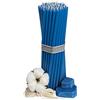 Diveevo Candele di cera d'api chiesa №80 - 50 pezzi, candele rituali, L-18,5 cm, Ø-6,1 mm, 60 minuti, blu, 250 g, candele sottili senza gocciolamento o fumo