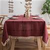 DHBHZD Tovaglia 140x250cm Tovaglia in cotone e lino con nappe per cucina Tovaglie senza rughe rettangolari/oblunghe