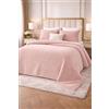 Generico Copriletto Trapuntato Coste Velour in Velluto a Costine, Coperta Letto Matrimoniale Elegante e Morbida, Copriletto Moderno Tinta Unita per Camera da Letto - Design Made in Italy (Cipria)