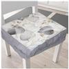 Russo Tessuti 6 CUSCINI Sedie Cucina Coprisedia IMBOTTITI Tinta Unita Vari Colori Elastico 40x40 Ginevra grigio