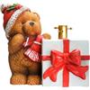 ICE TOYS Base albero orsetto marrone con pacco regalo ottimo per decoro albero natale (Orso)