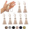 Fenghuangwu - Set di 8 eleganti nappe in poliestere, colorate, nappe per chiavi, accessori per fai da te, colore: beige