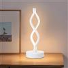 Chao Zan LED Lampada da Comodino a Spirale Lampada da Tavolo Bianco caldo, 6W Lampada da Scrivania Nera con Base in Metallo Decorativa Creativo per Camera da Letto Interna, Soggiorno,Ufficio Studio (bianco)