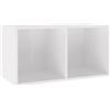 vidaXL Contenitore per Vinili Elegante Robusto Collezione Espositore per Dischi Mensole Portaoggetti Archiviazione LP Bianco Lucido in Truciolato