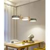 SAIVITT Legno lampadario a sospensione LED luce bianca calda per sala da pranzo cucina isola bar studio ufficio luce pendente rettangolo rotondo macaron design moderna plafoniera decorazione regolabile, L72cm