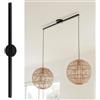 Lightswing® Twin Sistema di sospensione per 2 lampade a sospensione - Nero Opaco - 110 cm - Sistema di Lampada Regolabile - Facile da Installare - Lampadario Soggiorno - Sistema di Sospensione