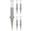 ledscom.de 5x PORU bitta luminosa con picchetto a terra per esterni, acciaio inox, rotonda, 38,5 cm, incl. lampadina E27 3,99W bianco extra-caldo 471lm