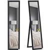 HOMCOM Specchio da Terra con Supporto Richiudibile, 37x154 cm Specchio Verticale con Cornice, Fori Per Montaggio a Parete e Pellicola Anti Esplosione, per Camera da Letto, Soggiorno, Ingresso, Nero