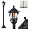 HOFSTEIN Lampada da esterni Loria, lampada da giardino in metallo/vetro nero trasparente, lampada da esterno effetto antico, 107 cm, lampada da giardino IP44, 1 lampadina E27, senza lampadina